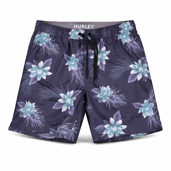 Hurley Other - Hurley Mens XL Blue Floral Swim Trunks Compression Liner Board Shorts Resort